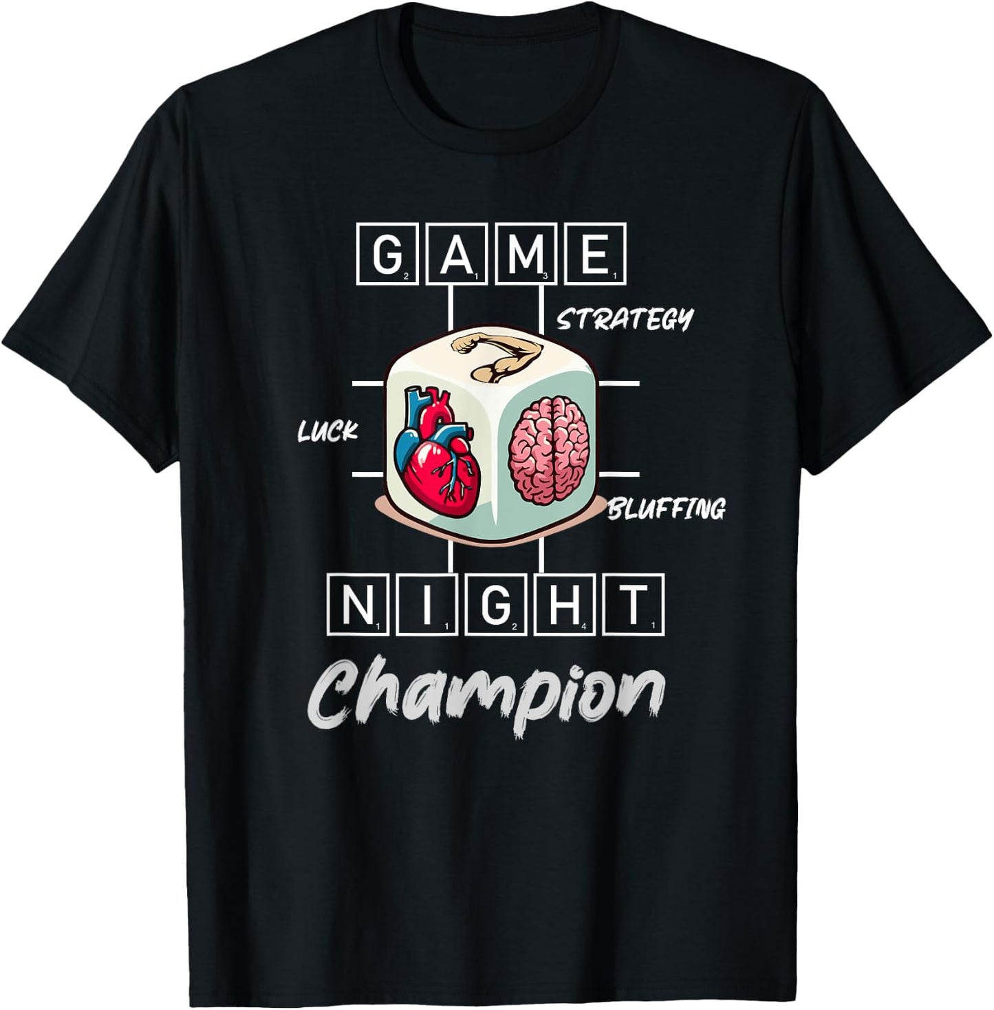 Game Night Champion Dice Design | Board Game Enthusiast. T-Shirt - T-Shirt | Black