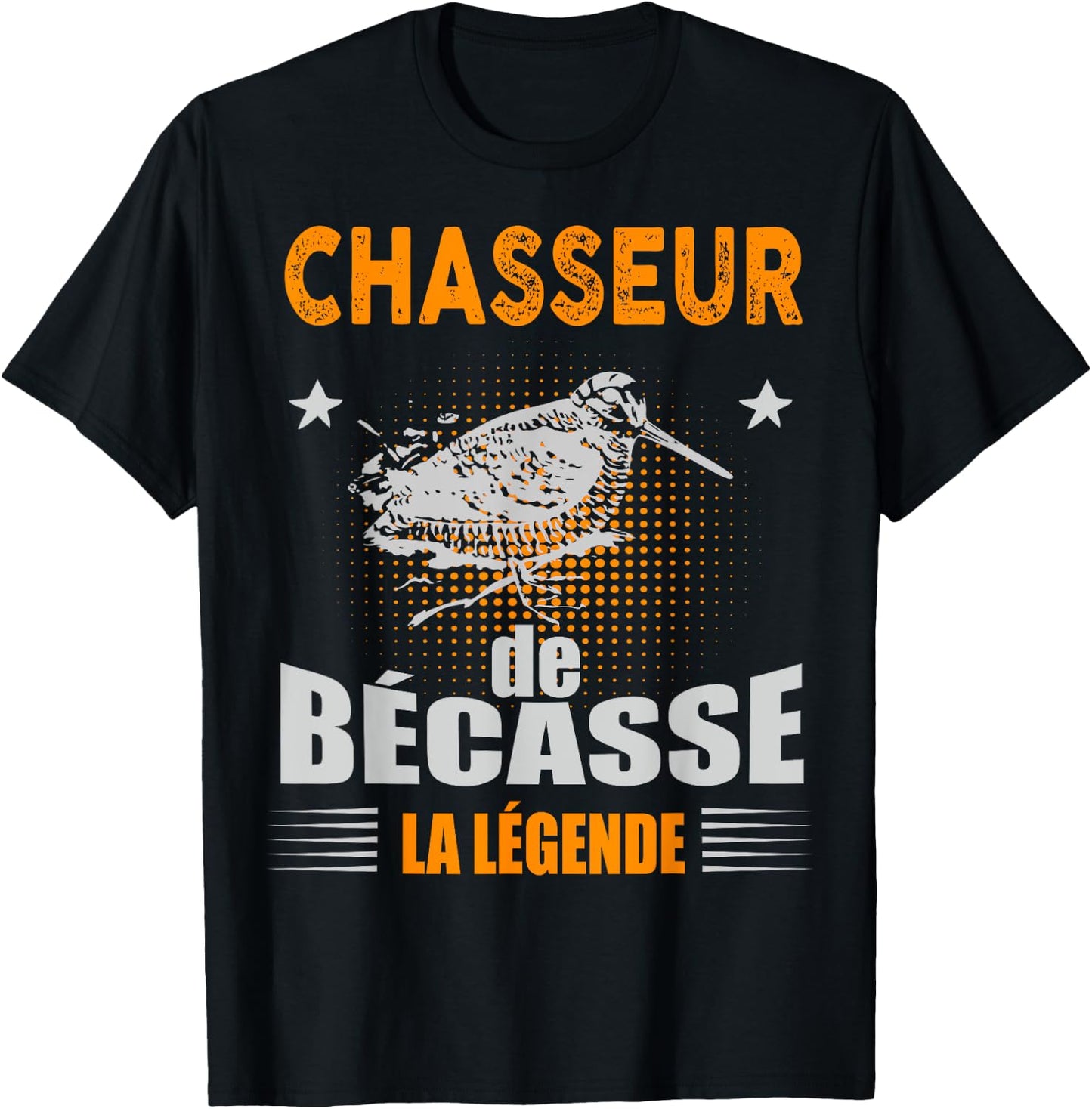 Becasse Hunter The Legend Man Hunting Snipe Game , Black, S T-Shirt - T-Shirt | Black