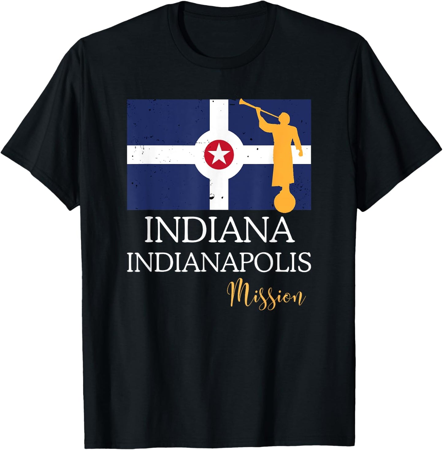 Indiana Indianapolis Mormon LDS Mission Missionary T-Shirt - T-Shirt | Black