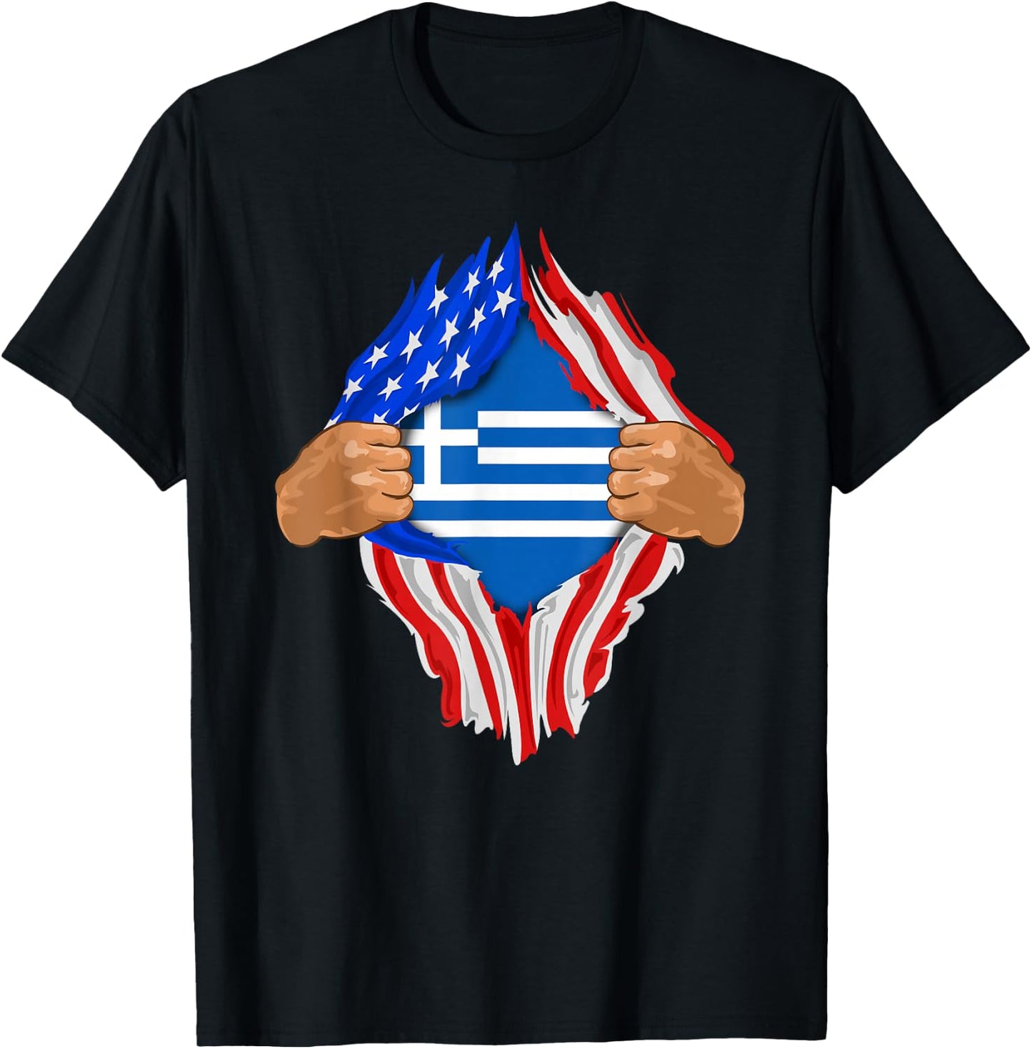 Greek Blood Inside Me | Greece Flag Gift T-Shirt - T-Shirt | Black