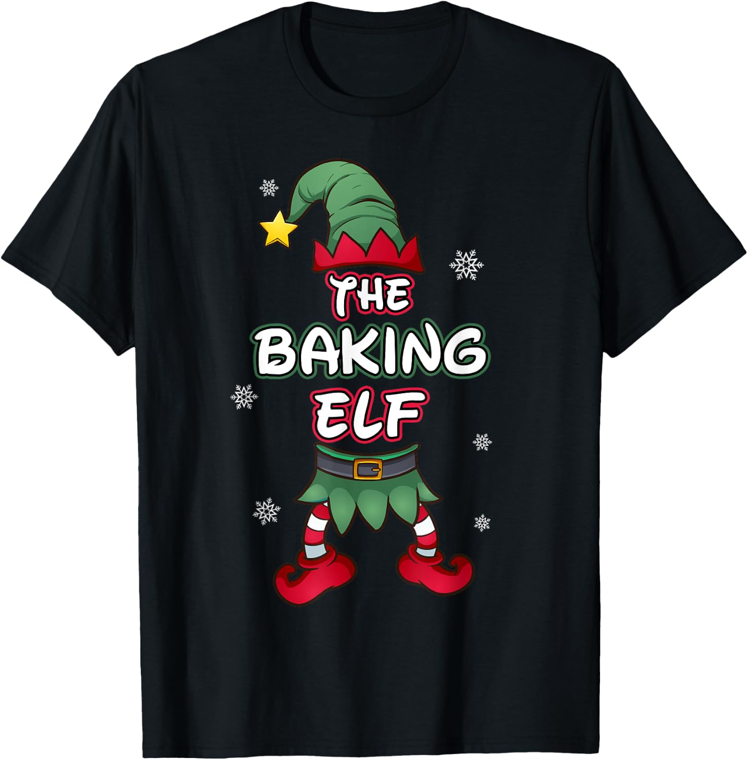 Baking Elf christmas pajamas pjs matching family group T-Shirt - T-Shirt | Black