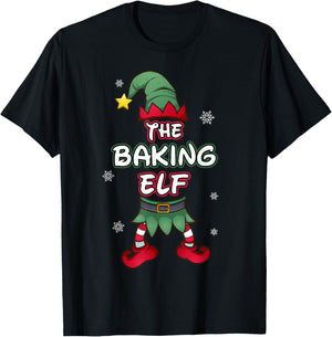 Baking Elf christmas pajamas pjs matching family group T-Shirt - T-Shirt | Black