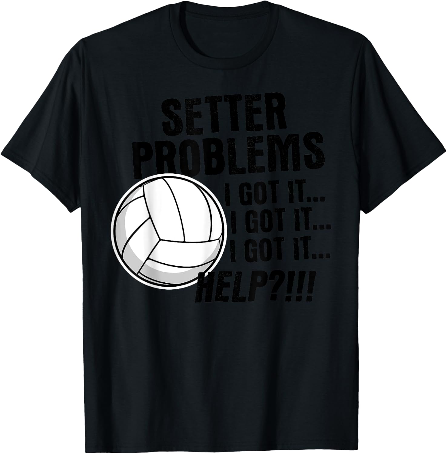 Volleyball Gifts Funny Setter Problems Beach Volleyball Women Girls Kids T-Shirt - T-Shirt | Black
