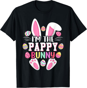 I'm The Pappy Bunny Shirt Funny Easter Day Family Matching T-Shirt - T-Shirt | Black