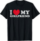 I love my Girlfriend I Red heart My Girlfriend GF Lovebirds T-Shirt - T-Shirt | Black