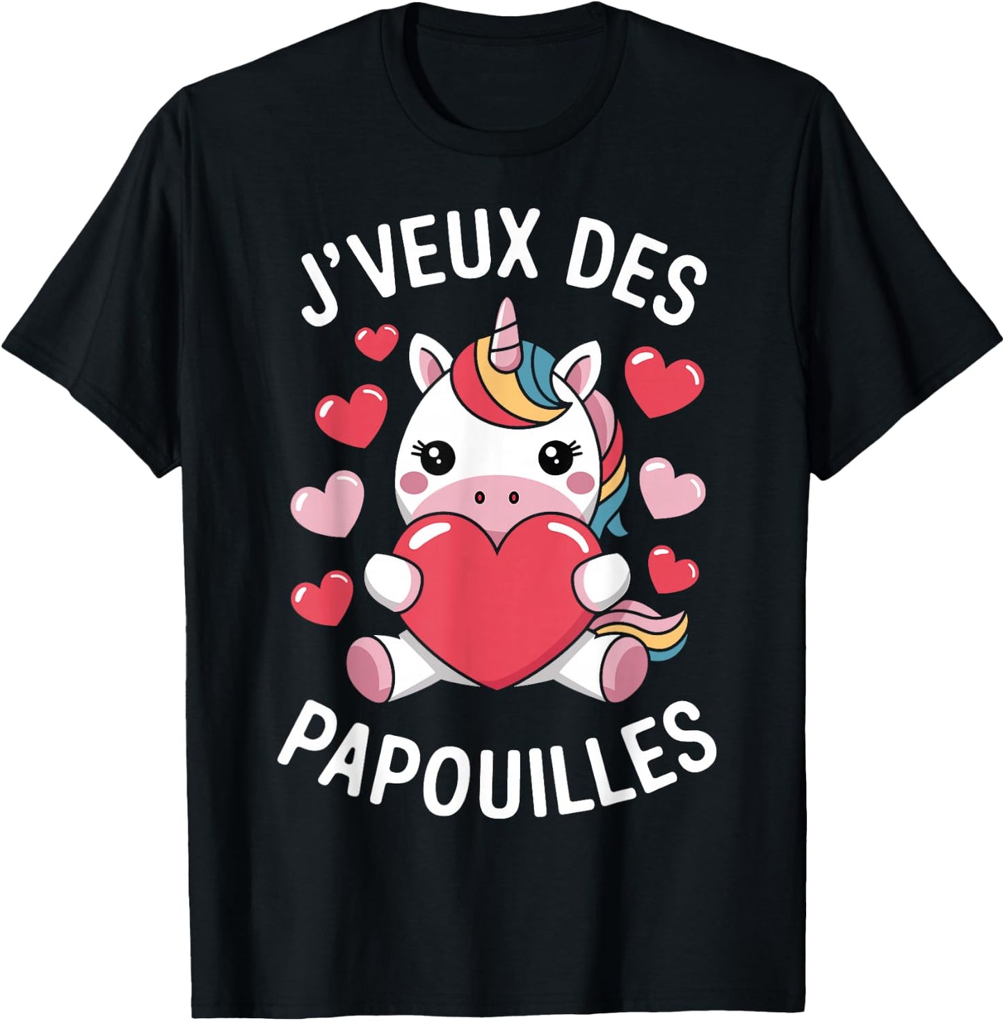 I Want Papouilles Love Couple Humor Valentine's Day , Black, S T-Shirt - T-Shirt | Black