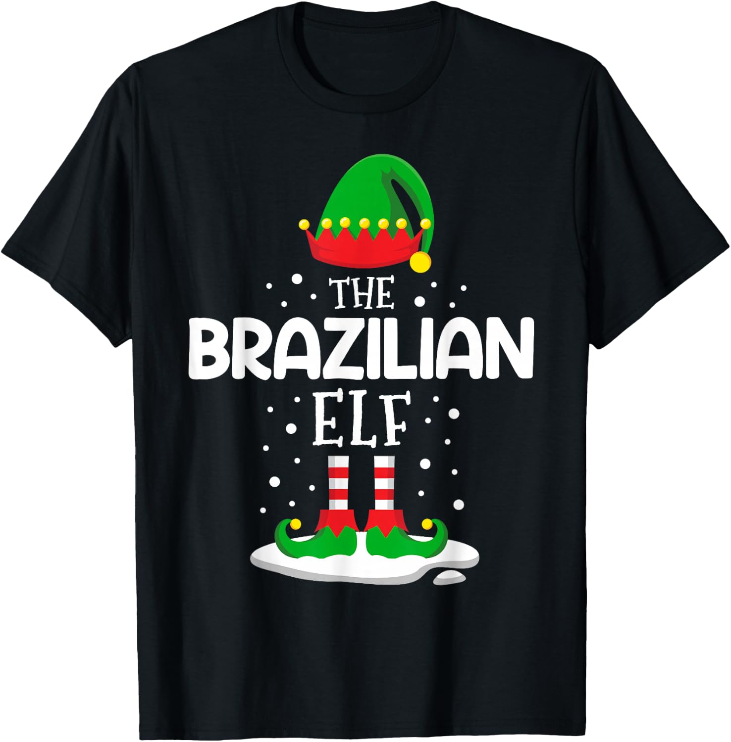 The Brazilian Elf Christmas Family Matching Outfit Xmas T-Shirt - T-Shirt | Black