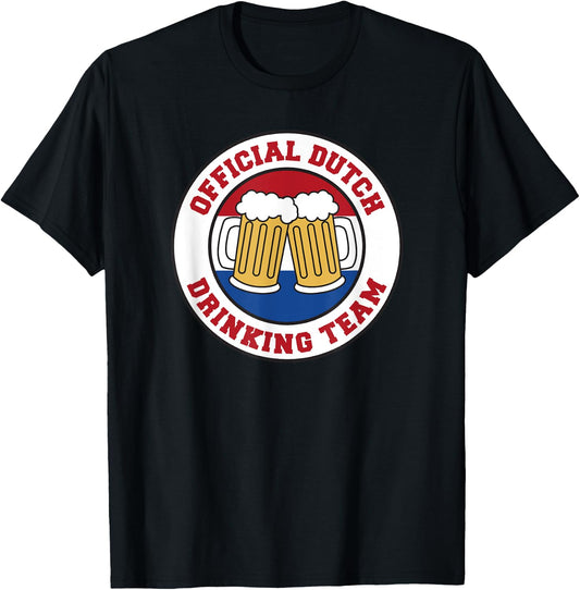 Official Dutch Drinking Team Flag Of The Netherlands Beer T-Shirt - T-Shirt | Black