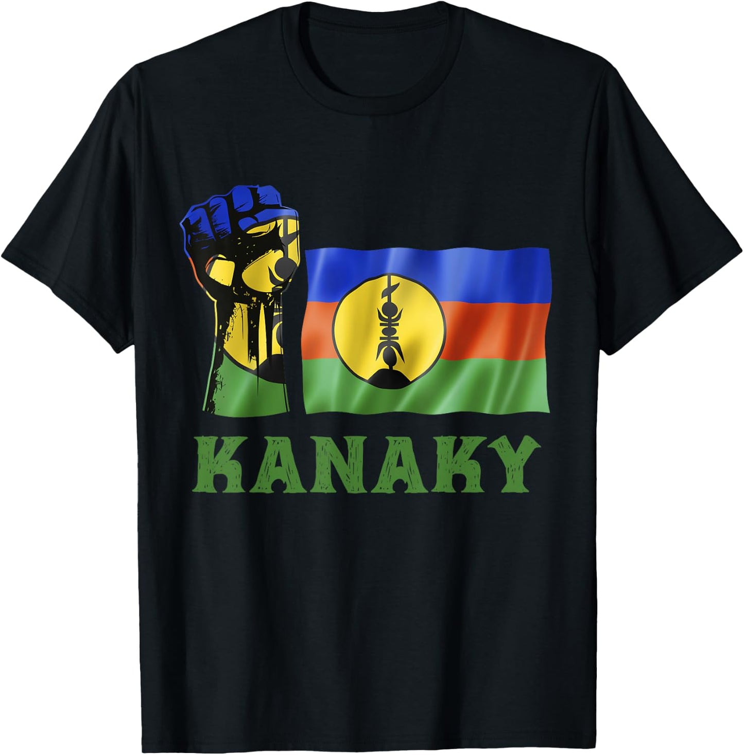 Kanaky Flag New Caledonia People Honor And Respect , Black, S T-Shirt - T-Shirt | Black