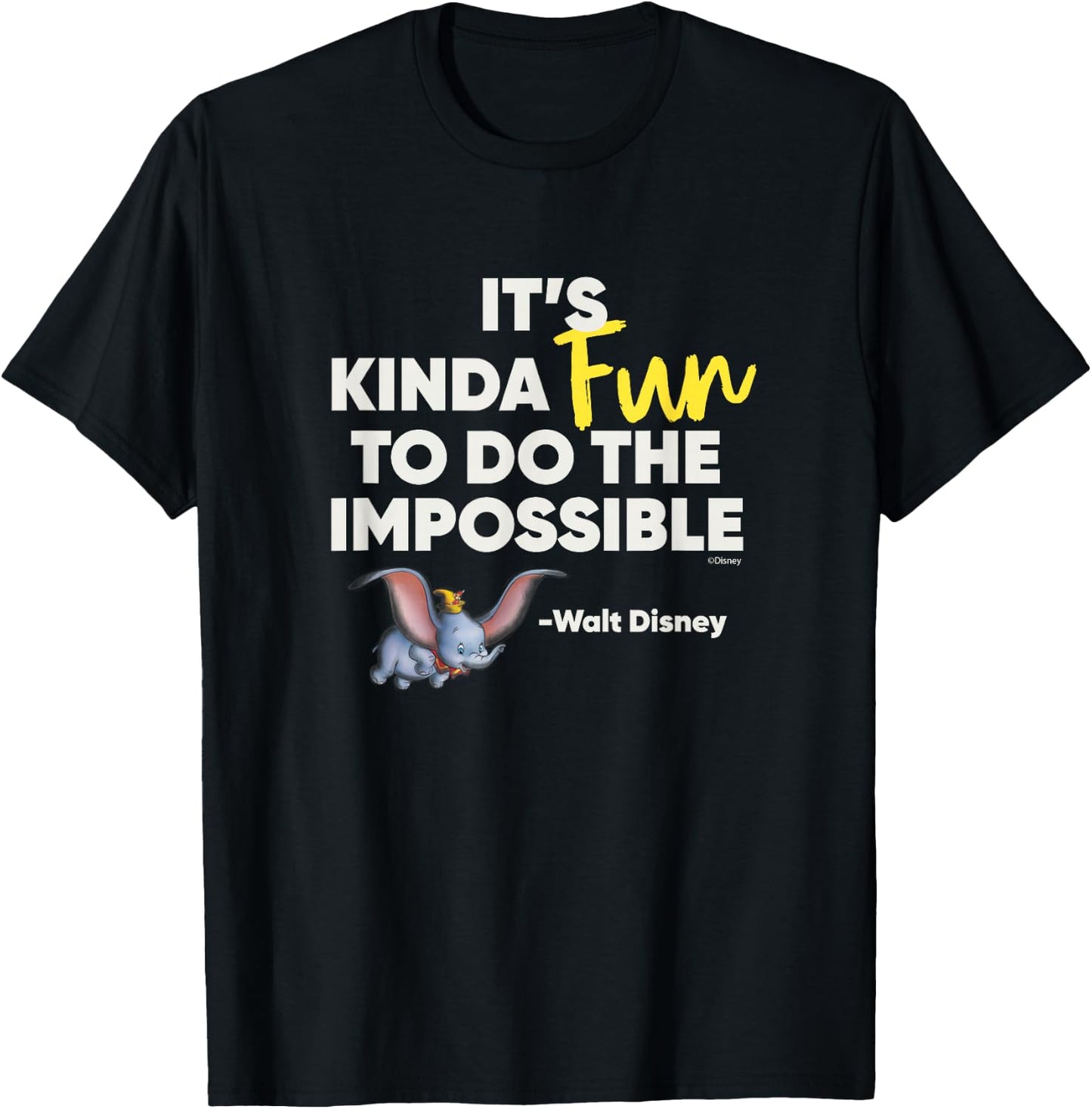 Disney 100 Walt Disney Quote Dumbo Do the Impossible D100 T-Shirt - T-Shirt | Black