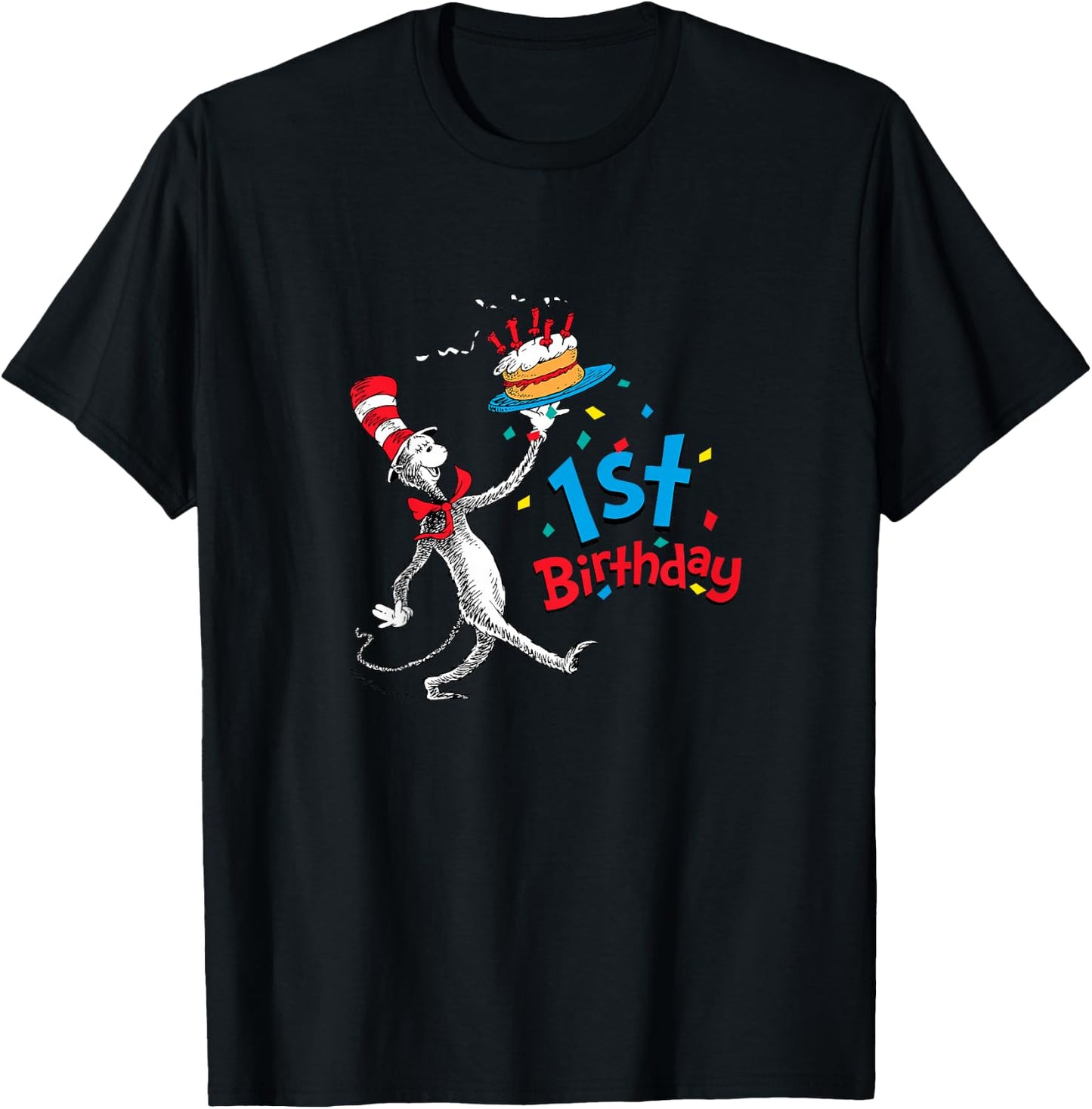 Dr. Seuss Cat in the Hat 1st Birthday T-Shirt - T-Shirt | Black