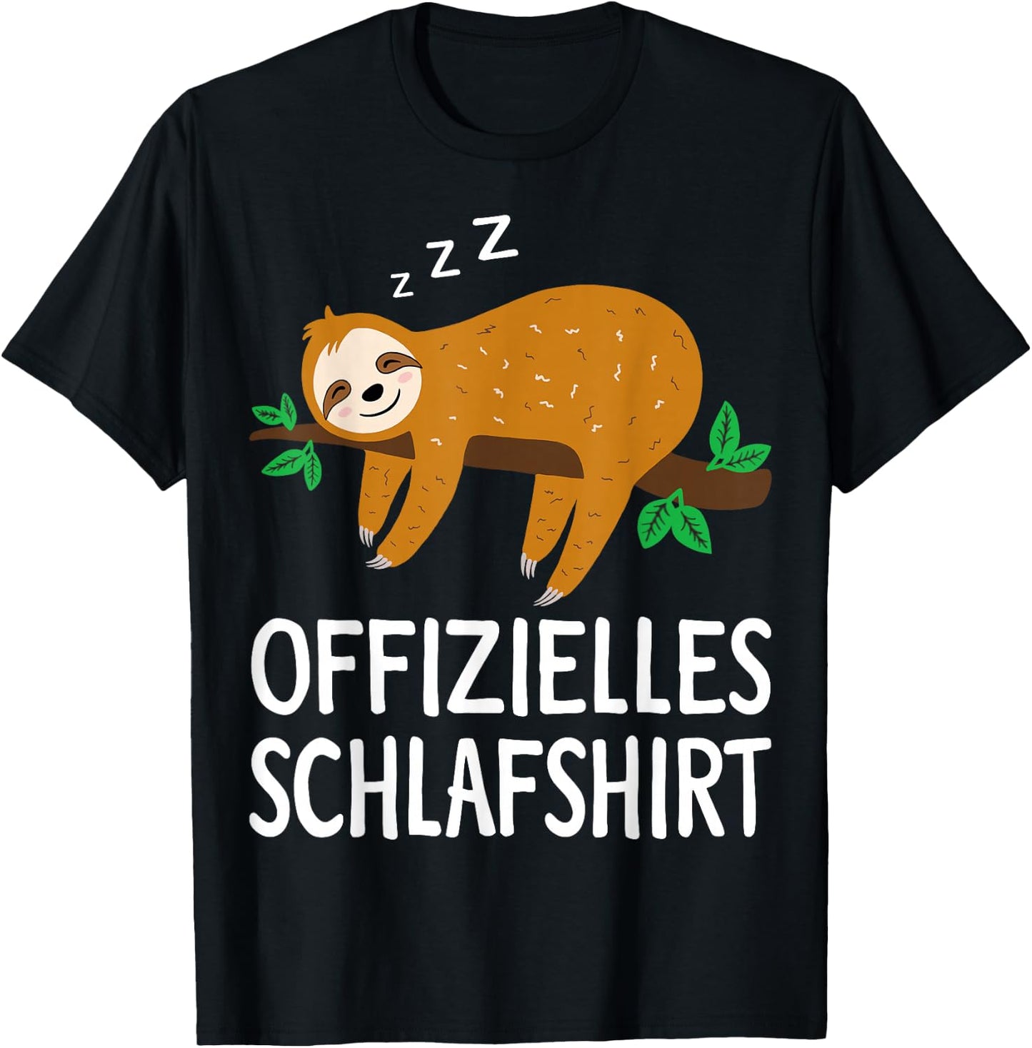 Official Sleepshirt Sloth Nightdress Pyjamas Gift , black T-Shirt - T-Shirt | Black