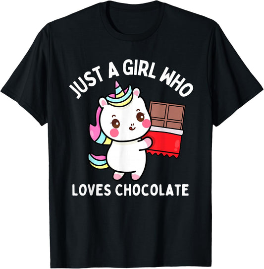 Just A Girl Who Loves Chocolate Bars Kids Toddler Baby 5T 4T T-Shirt - T-Shirt | Black