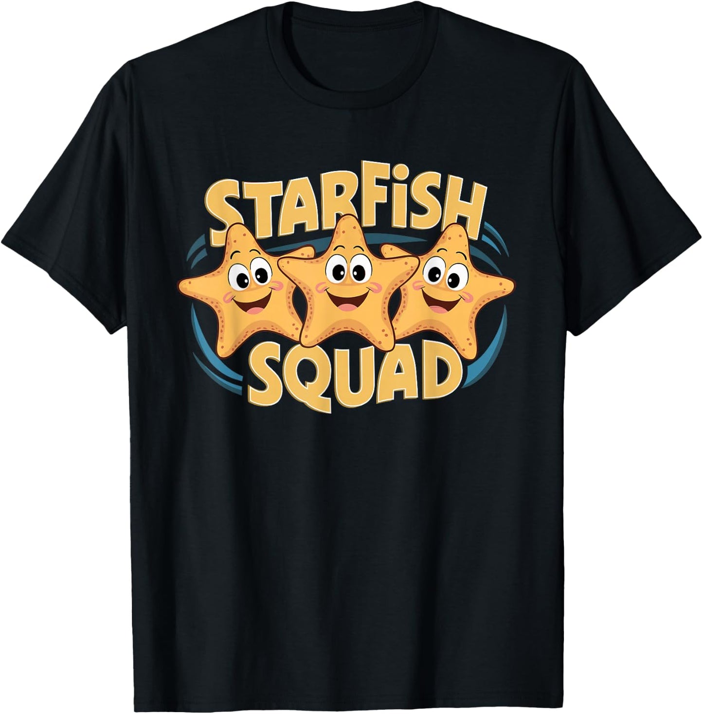 Starfish Squad Design for Starfish Lover Stuff Kids Starfish T-Shirt - T-Shirt | Black