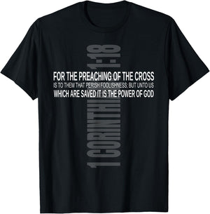 Bible Verse 1 Corinthians 1:18 KJV T-Shirt - T-Shirt | Black