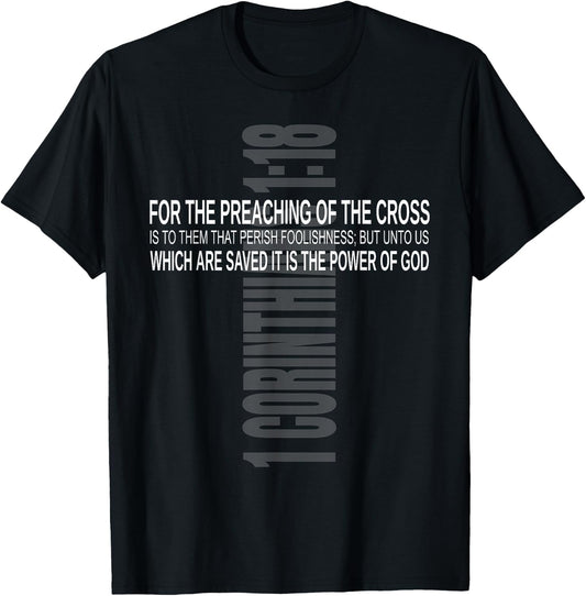 Bible Verse 1 Corinthians 1:18 KJV T-Shirt - T-Shirt | Black