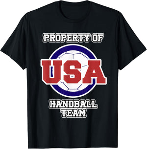Handball Shirt for Sports Fans Property of USA Handball Team T-Shirt - T-Shirt | Black