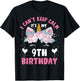 I Can't Keep Calm It's My 9th Birthday Kids Girls Unicorn T-Shirt - T-Shirt | Black