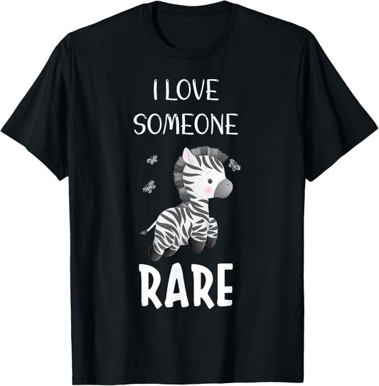 I Love Someone Rare Zebra Rare Disease Awareness Day 2022 T-Shirt - T-Shirt | Black