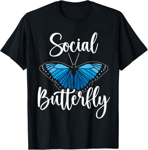 Social Butterfly Behavior Extroverted Extrovert T-Shirt - T-Shirt | Black