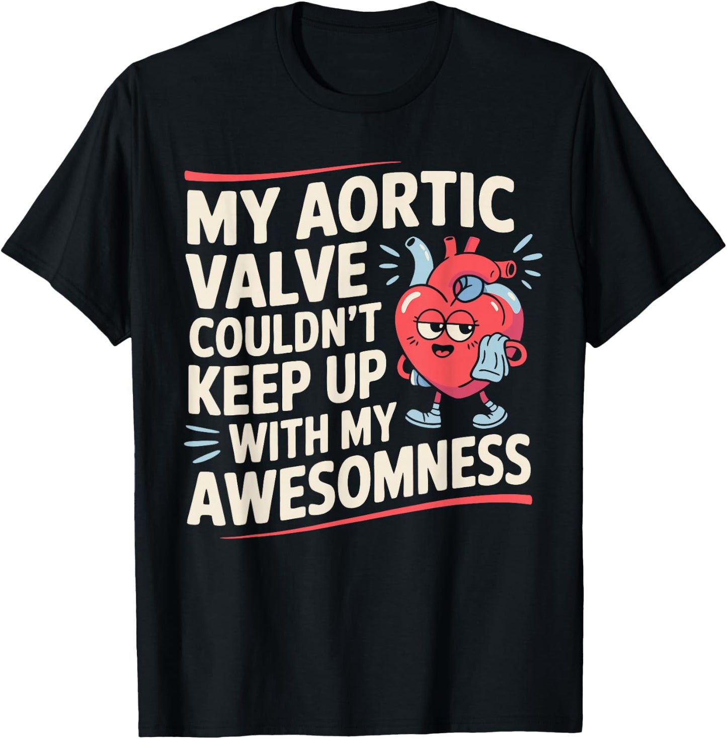 Aortic Valve Surgery Heart T-Shirt - T-Shirt | Black