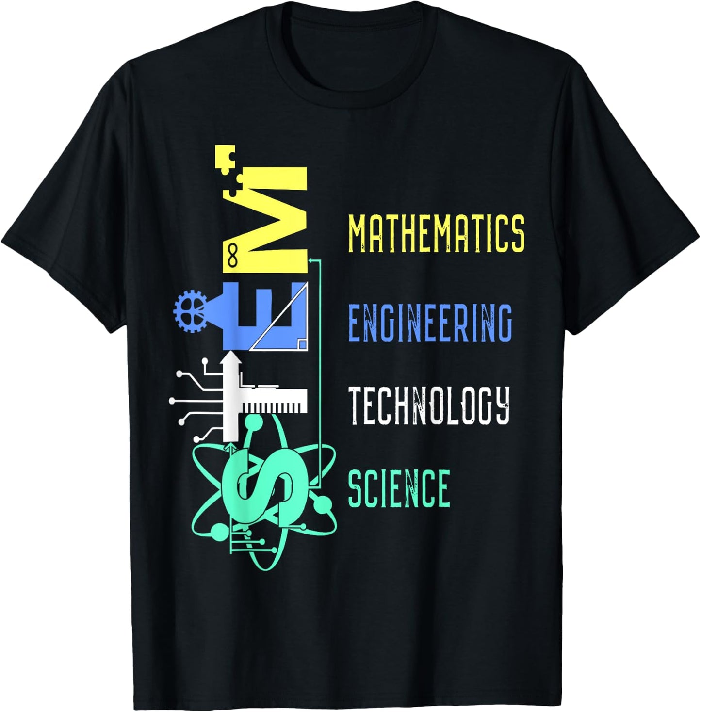 STEM Education Science Teacher Math Engineer Technology Men Women Girls Kids T-Shirt - T-Shirt | Black