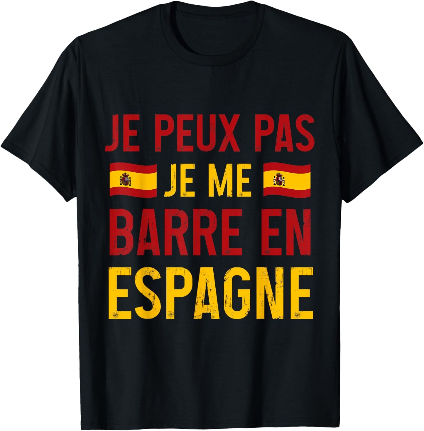 I can not je me barre in spain travel spanish gift , Black, S T-Shirt - T-Shirt | Black