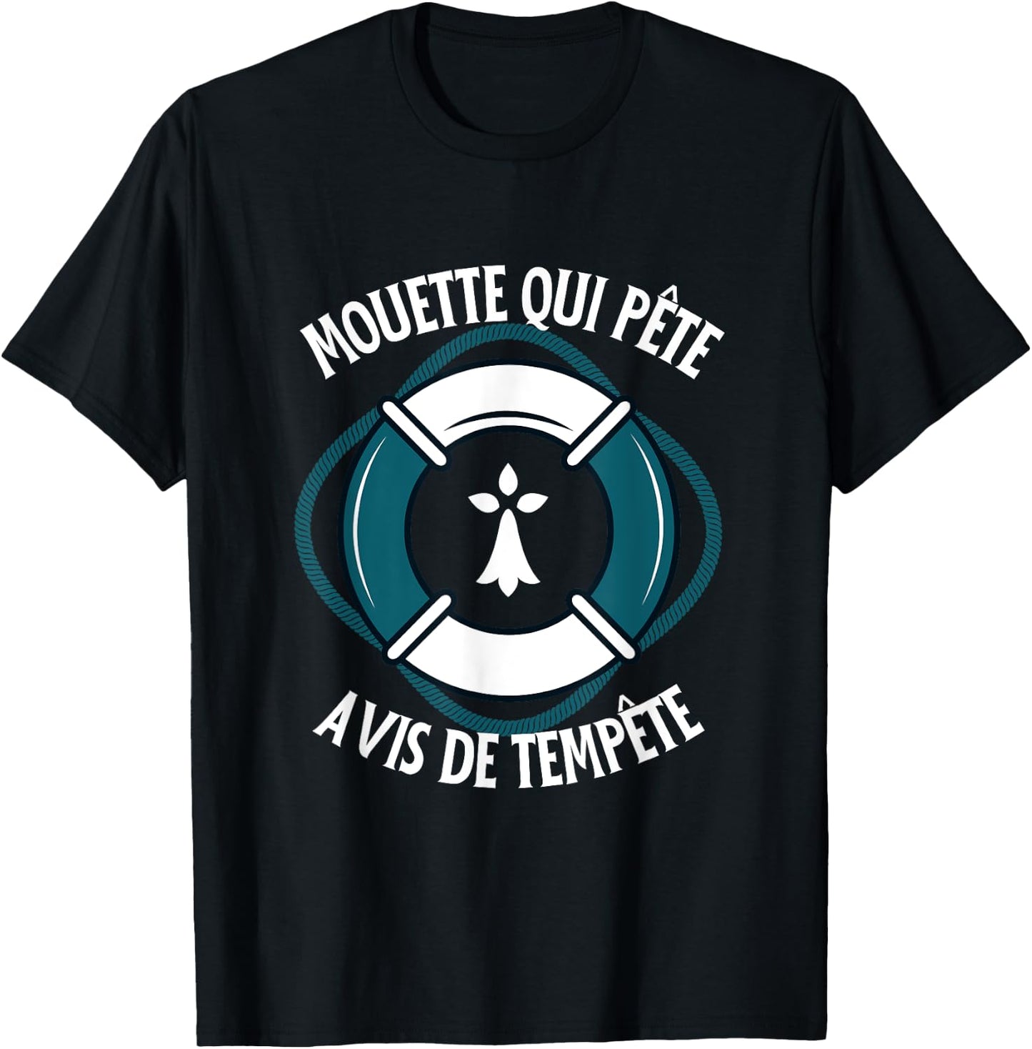 Humour Bretagne | Mouette Qui Farte Avis de Tempête T-Shirt - T-Shirt | Black
