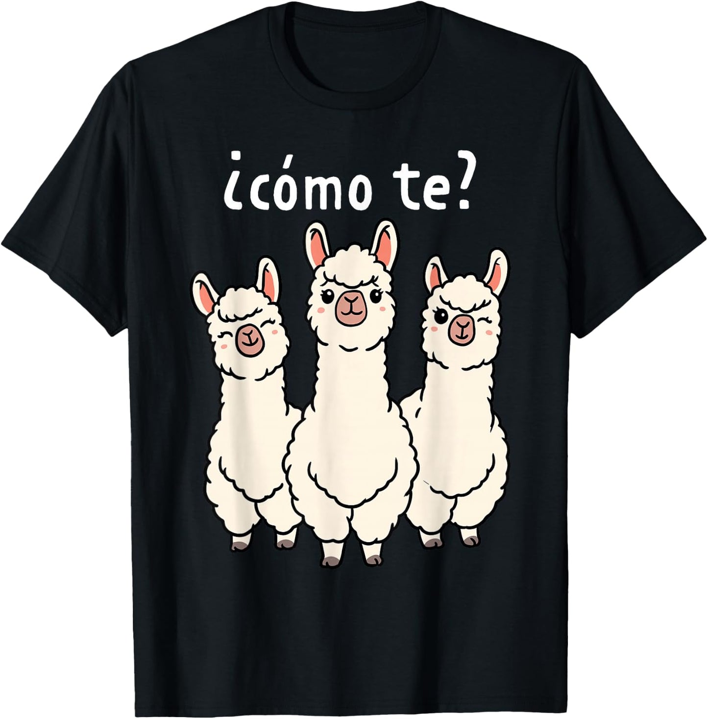 Como Te Llamas Shirt Funny Llama Spanish Teacher Joke T-Shirt - T-Shirt | Black