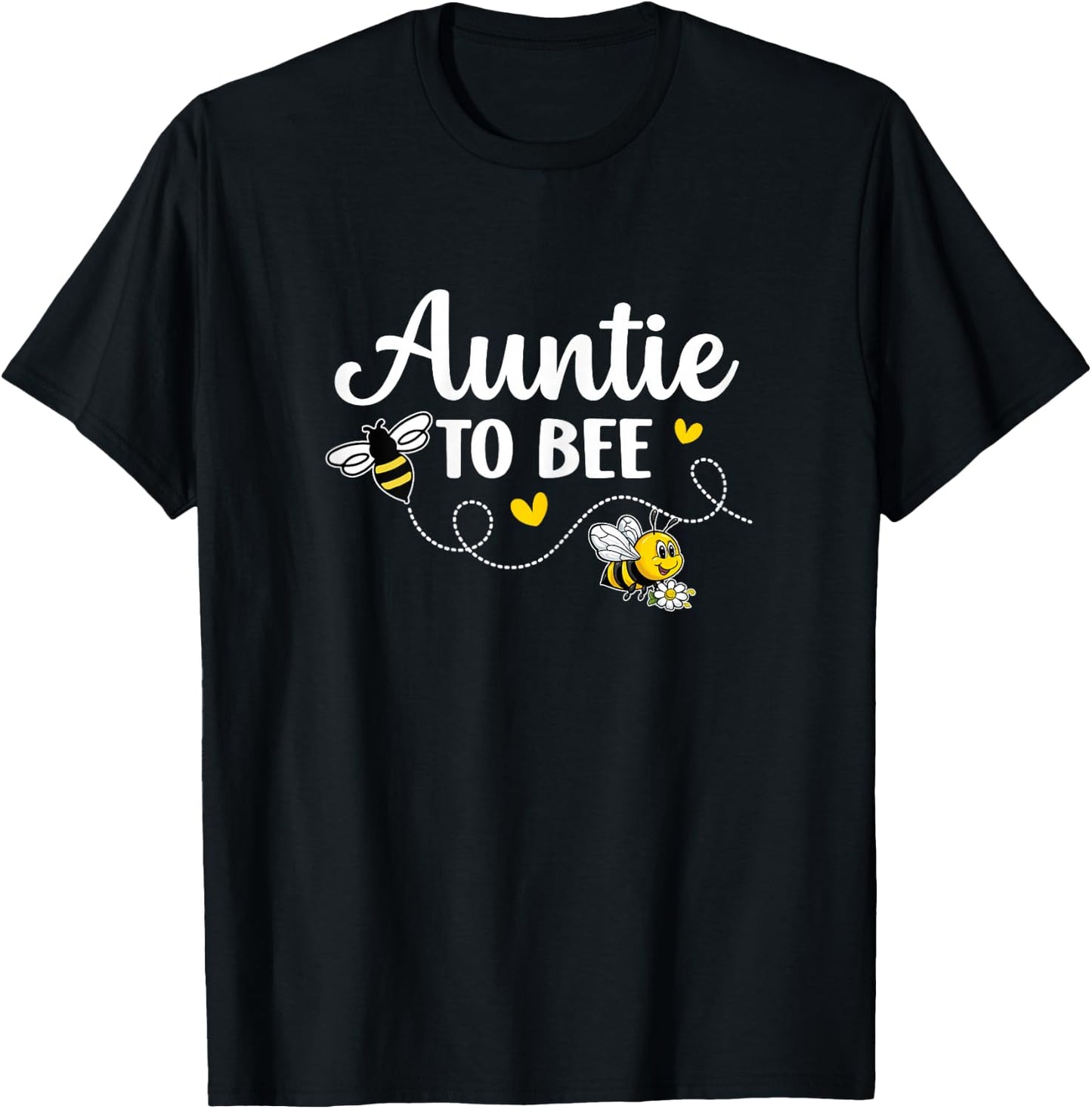Auntie To Bee Gender Reveal Pregnancy Announcement Auntie T-Shirt - T-Shirt | Black