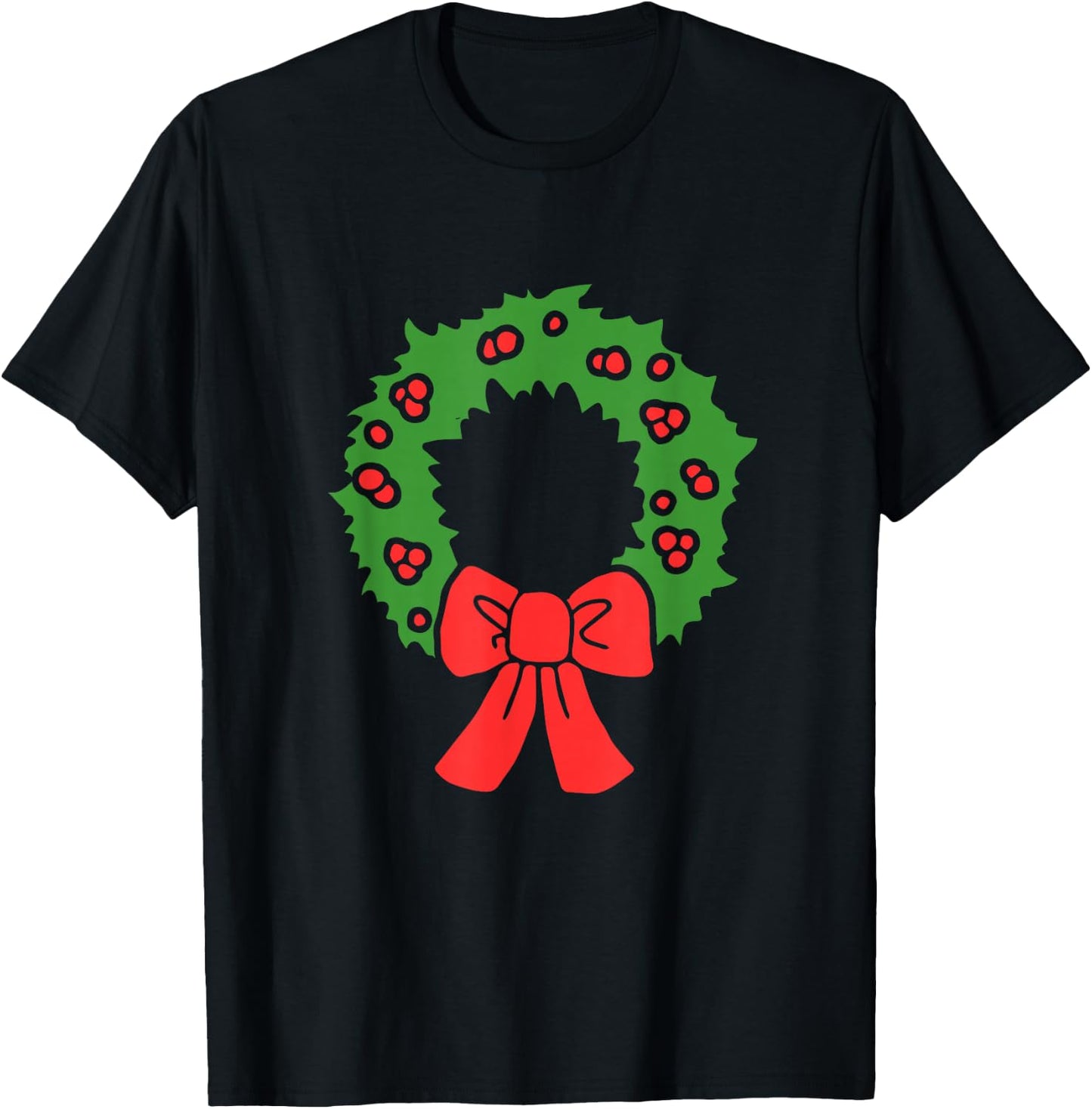 Christmas wreath shirts wreath art shirts holiday wreath T-Shirt - T-Shirt | Black