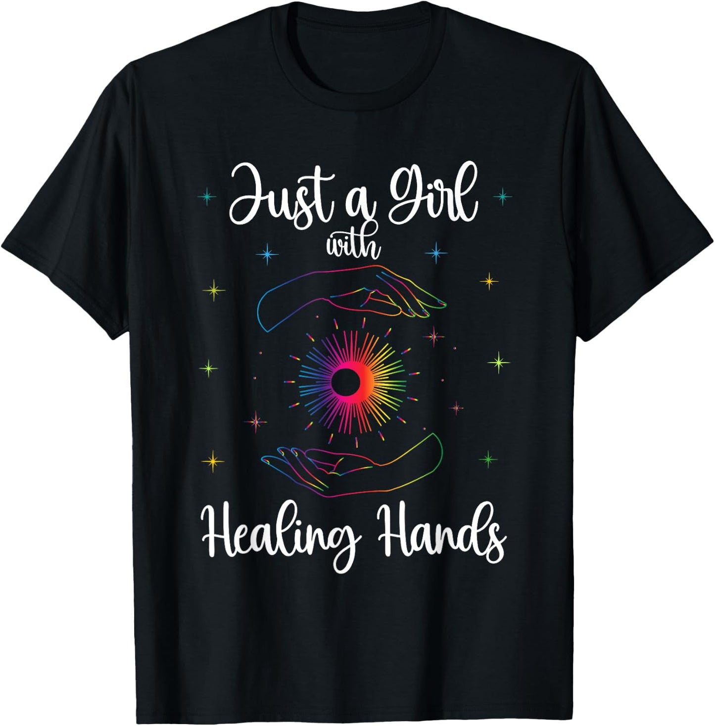Massage Therapist Just a Girl with Healing Hands T-Shirt - T-Shirt | Black