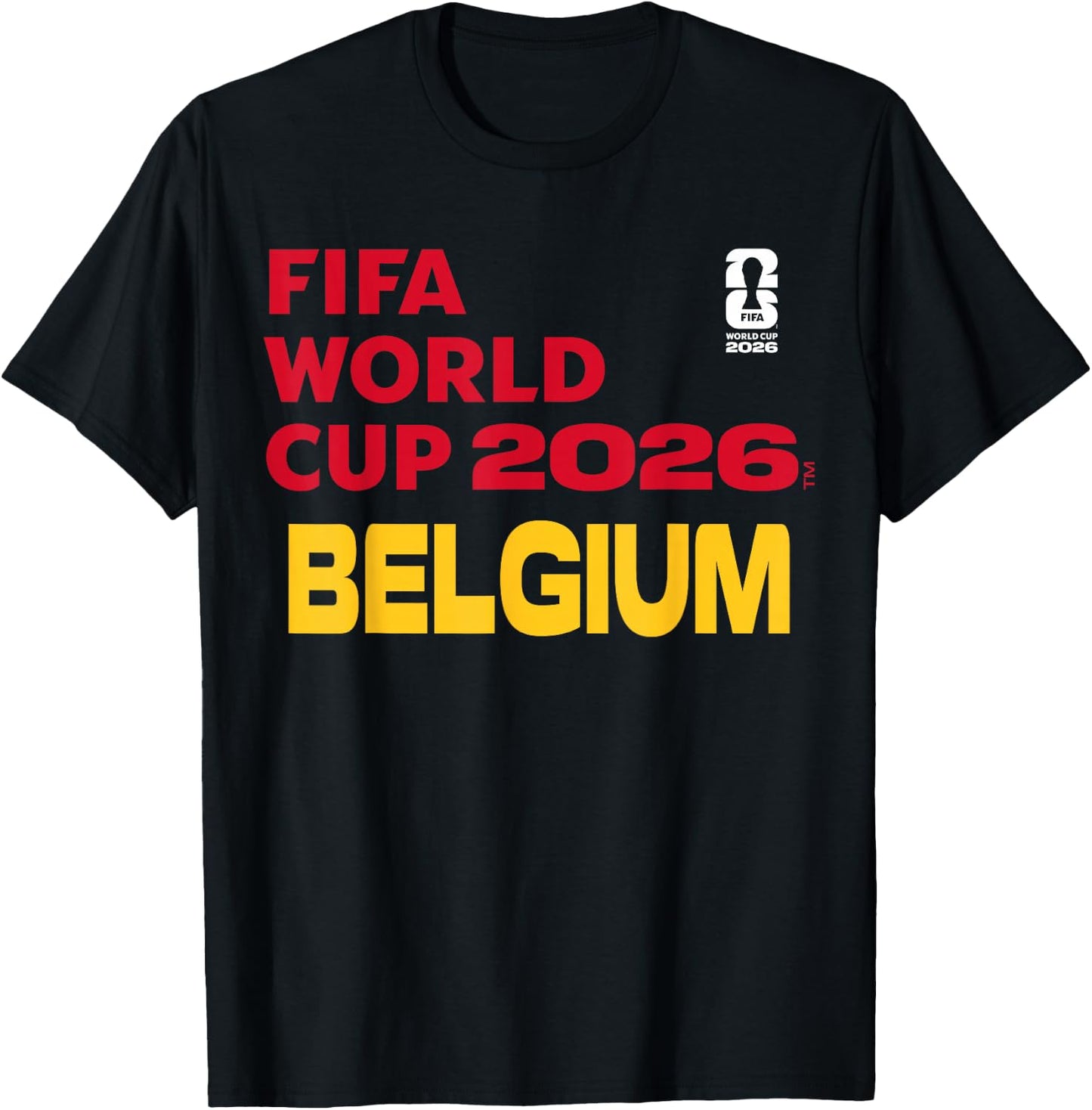 FIFA World CUP26 Belgium Block Letters T-Shirt - T-Shirt | Black