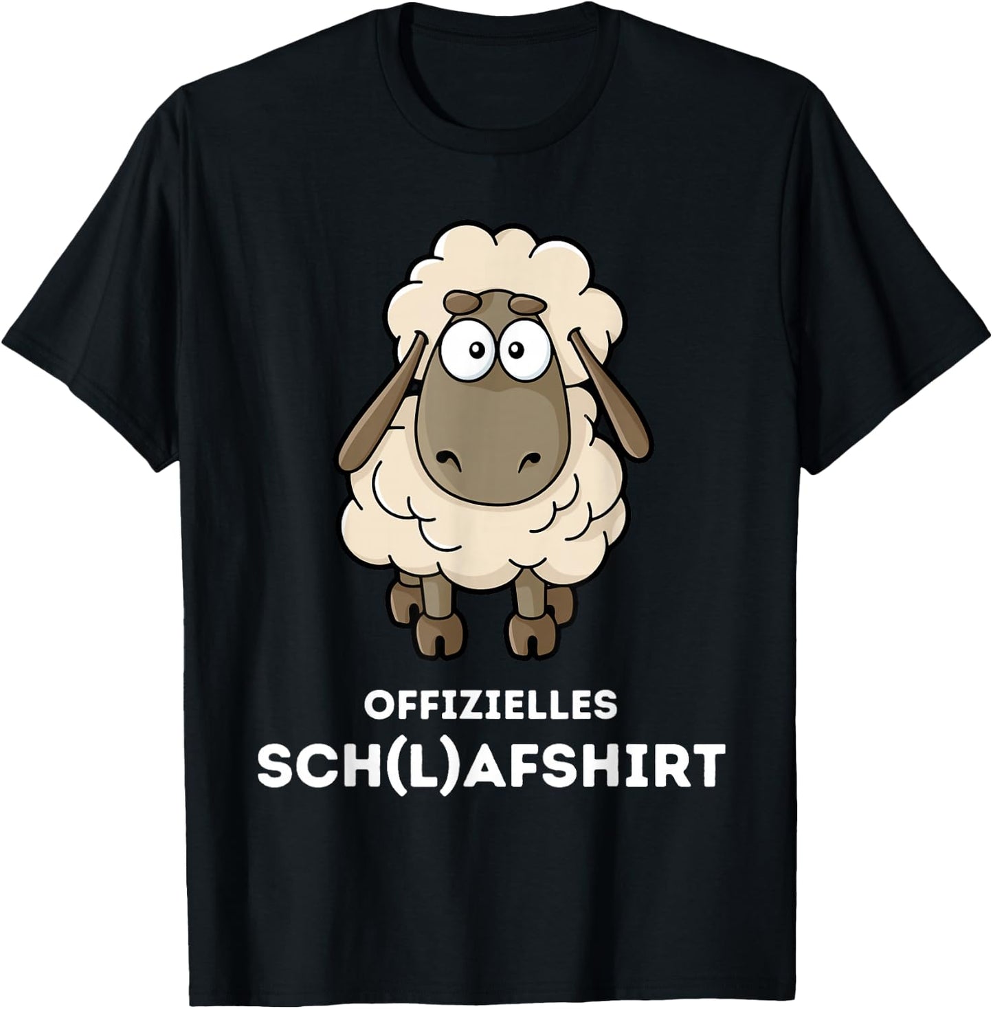 Official Sleep Shirt Sheep Pyjamas Nightdress , black T-Shirt - T-Shirt | Black