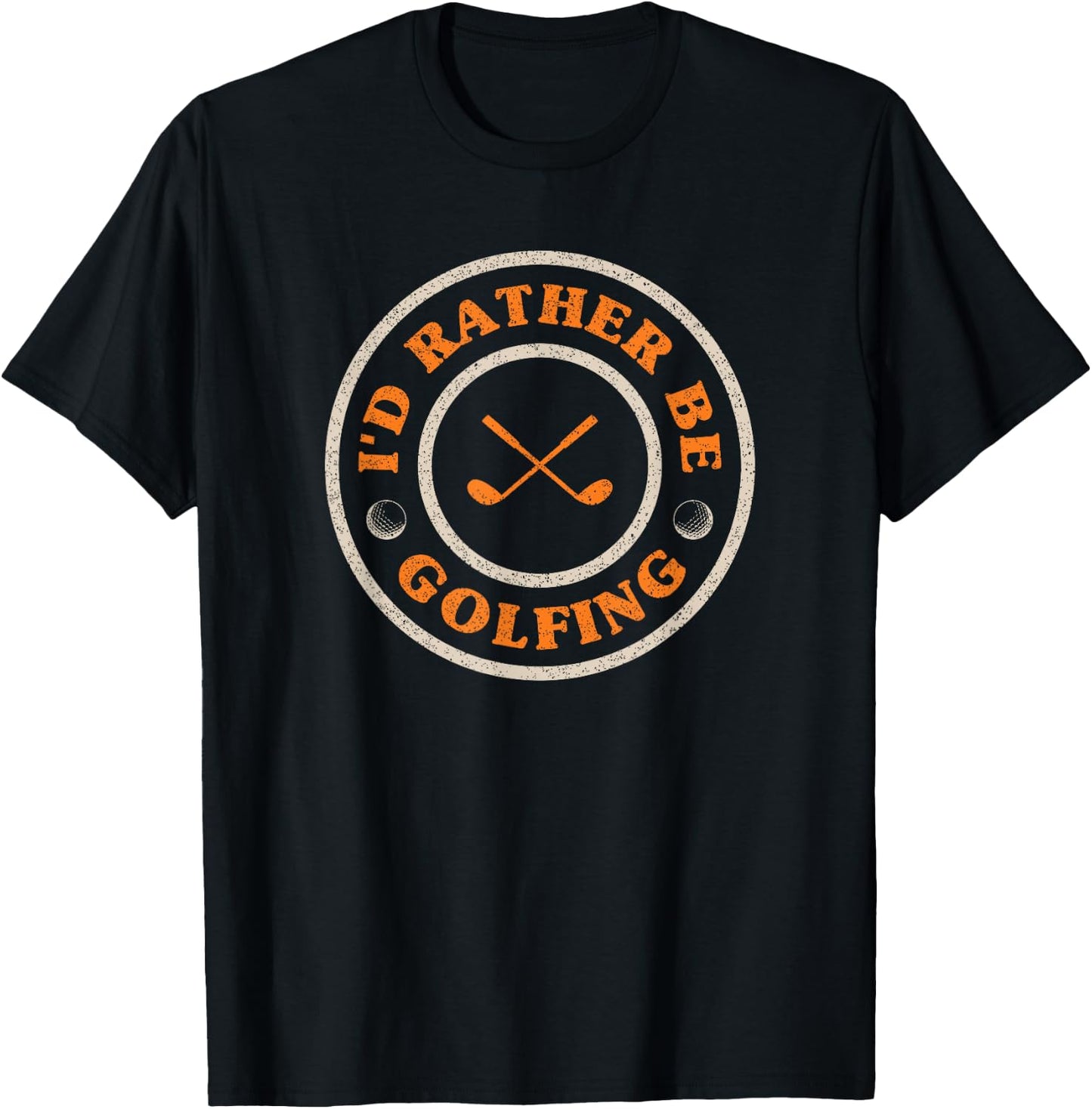 I'd Rather Be Golfing Funny Retro T-Shirt - T-Shirt | Black