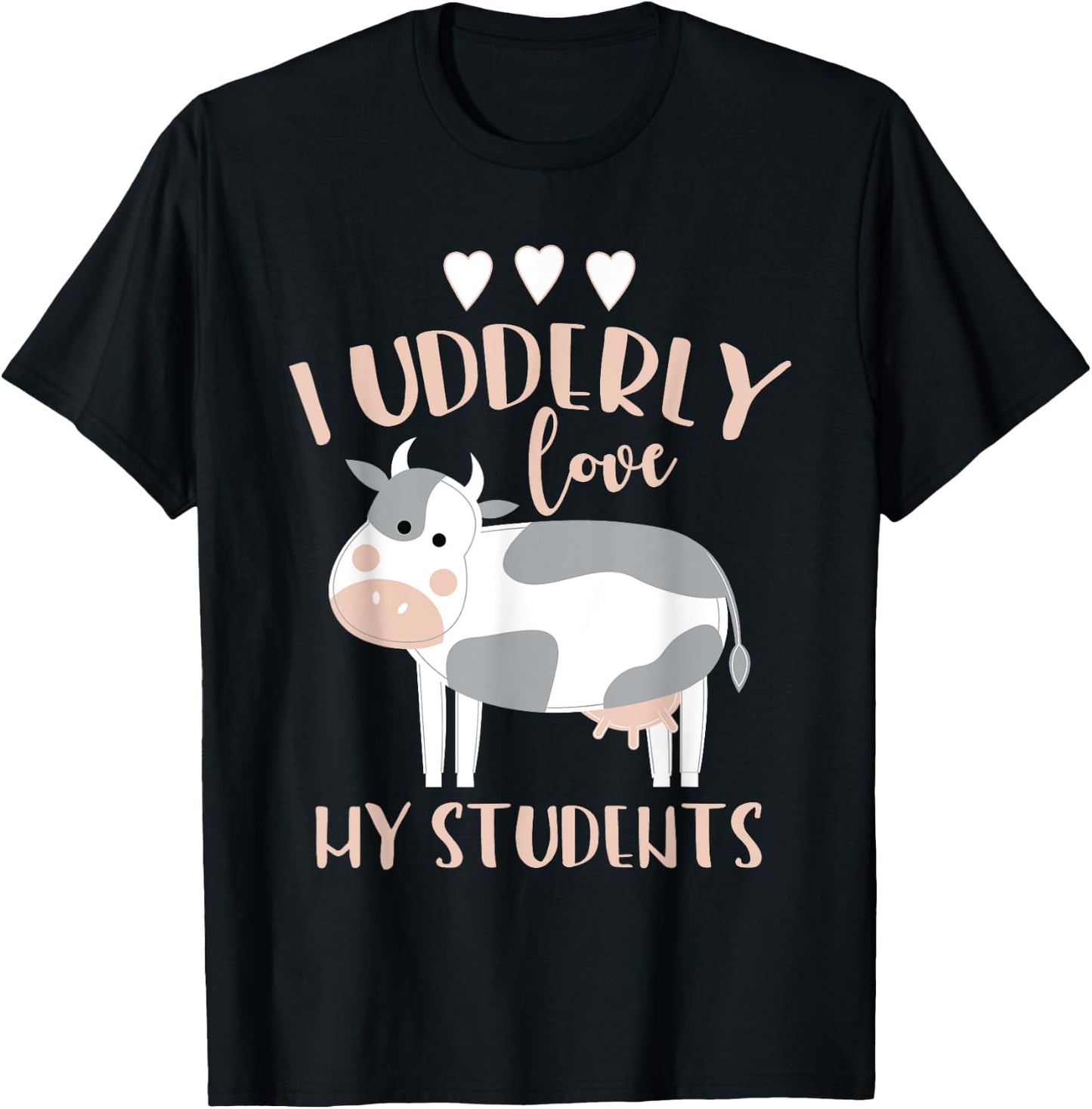 Cow Teacher Gift T-Shirt - T-Shirt | Black