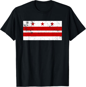 District of Columbia Flag DC Retro T-Shirt - T-Shirt | Black