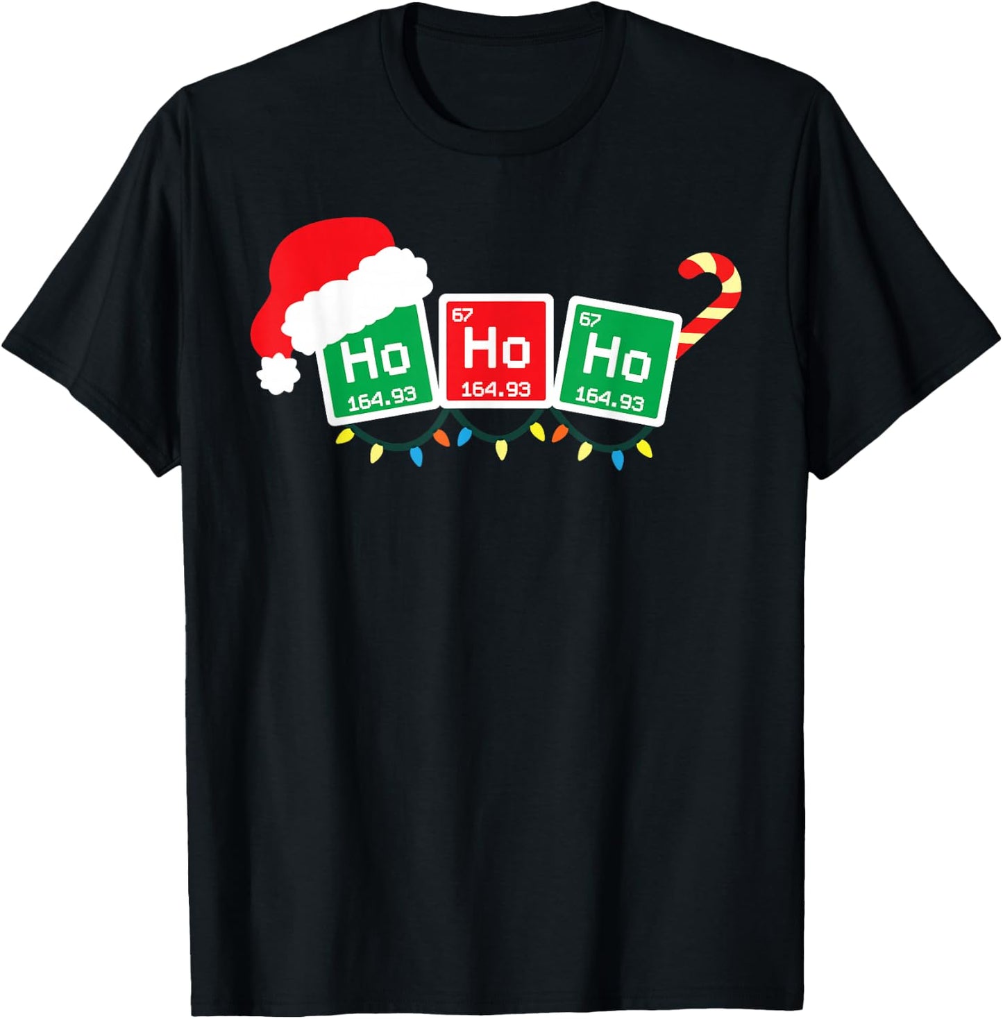 Ho Ho Ho Periodic Table Shirt Chemist Physics Christmas Gift T-Shirt - T-Shirt | Black
