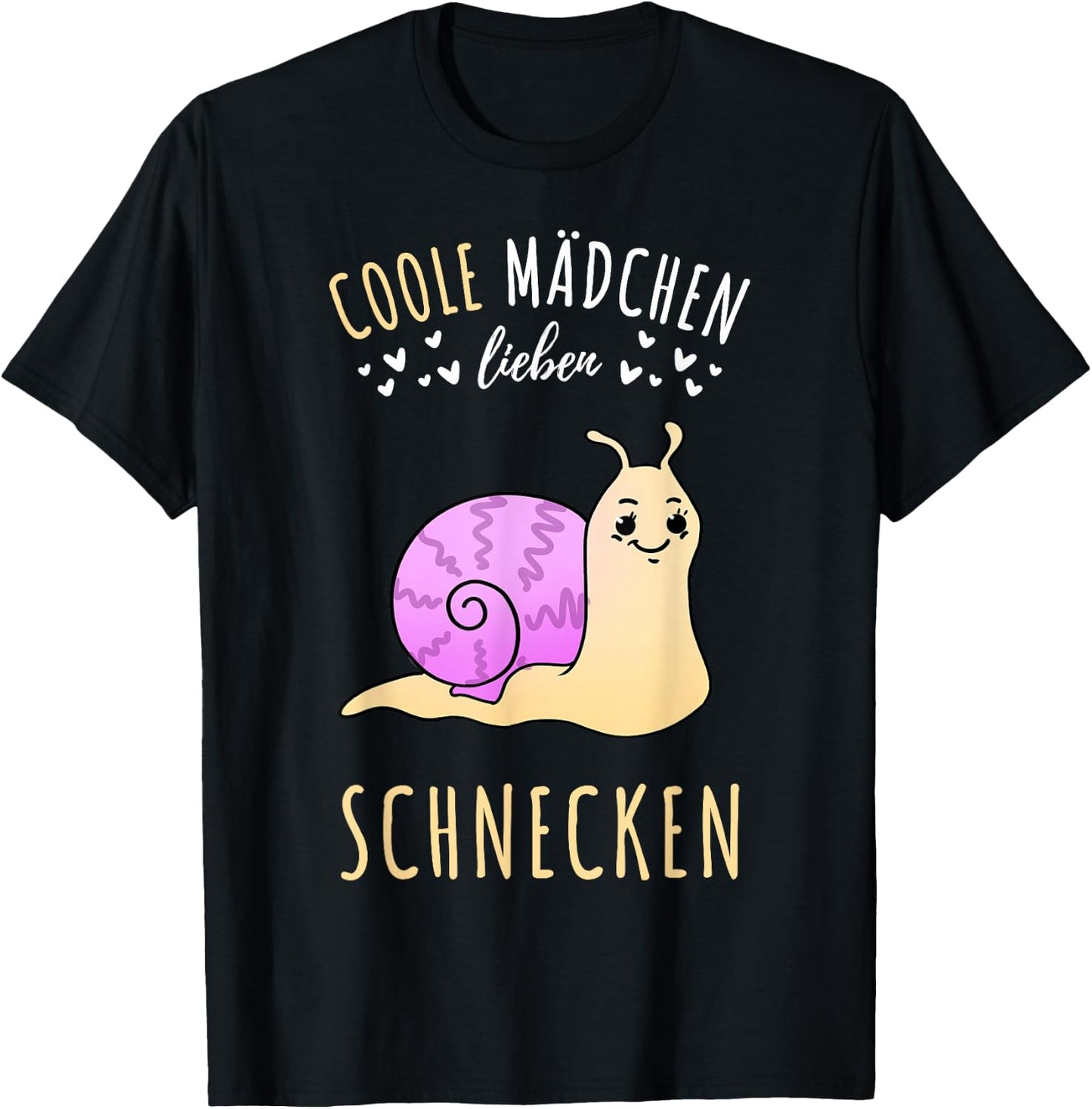 Coole Mädchen lieben Schnecken Geschenk T-Shirt - T-Shirt | Black
