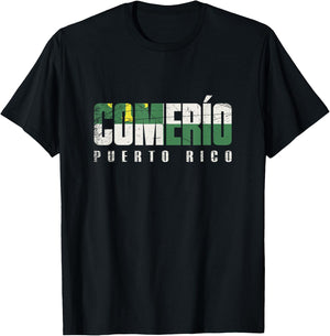 Comerío City in Puerto Rico, Comerío Flag T-Shirt - T-Shirt | Black