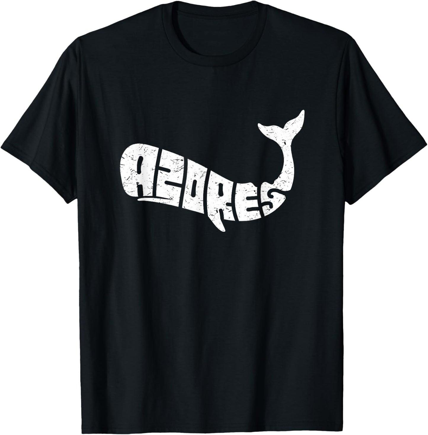 Azores Whale Word Art - Funny Animal T-Shirt - T-Shirt | Black