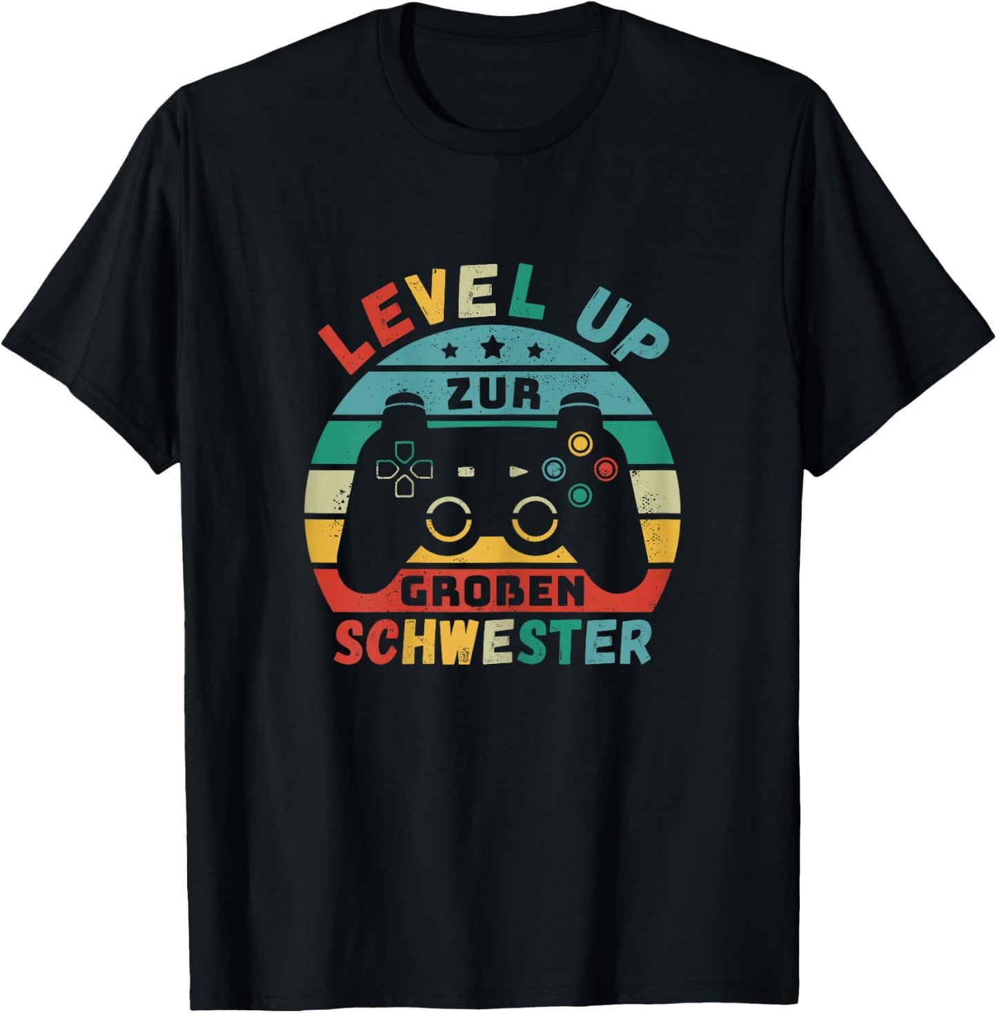 Level Up for Big Sister Birth Pregnant Girls Gamer , black, s T-Shirt - T-Shirt | Black