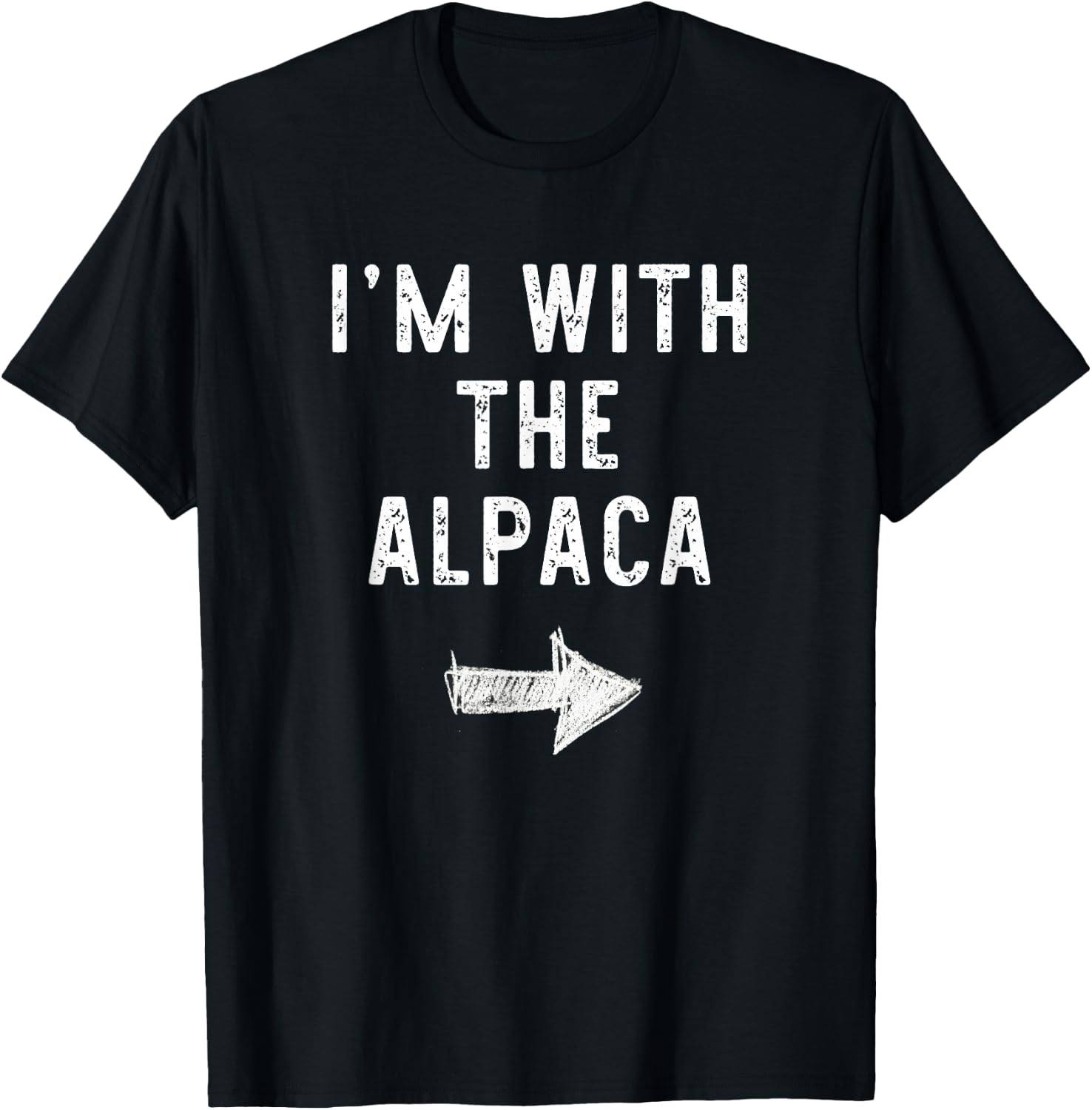I’m With The Alpaca Funny Halloween Couple Costume T-Shirt - T-Shirt | Black
