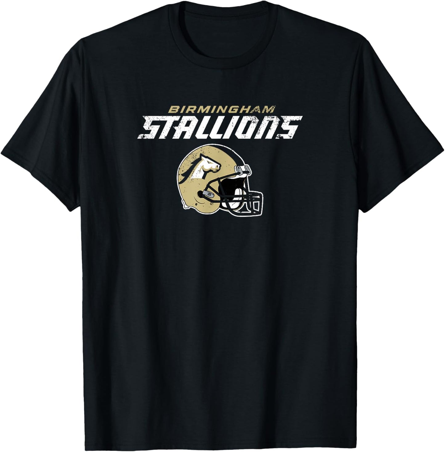 Birmingham Stallions: Vintage Helmet T-Shirt - T-Shirt | Black