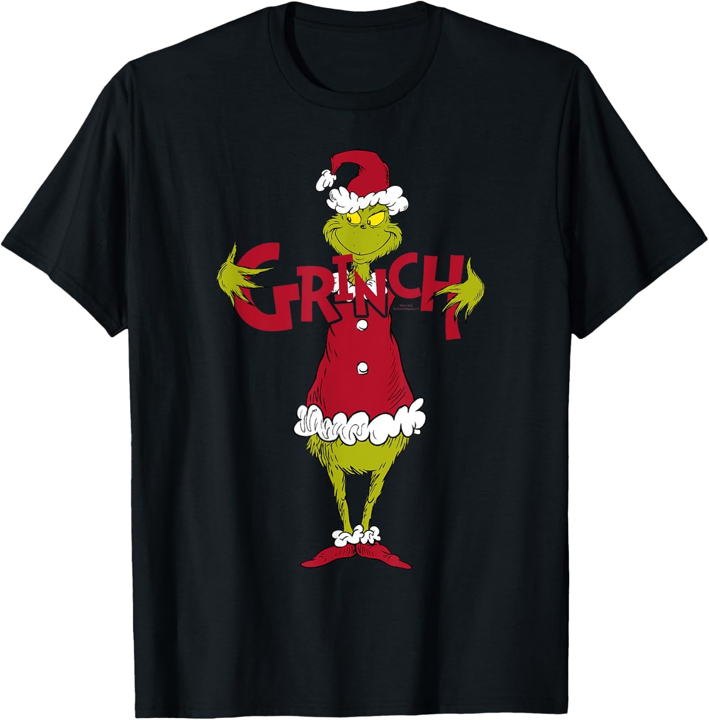 Grinch - Playing Letters , Black, S T-Shirt - T-Shirt | Black