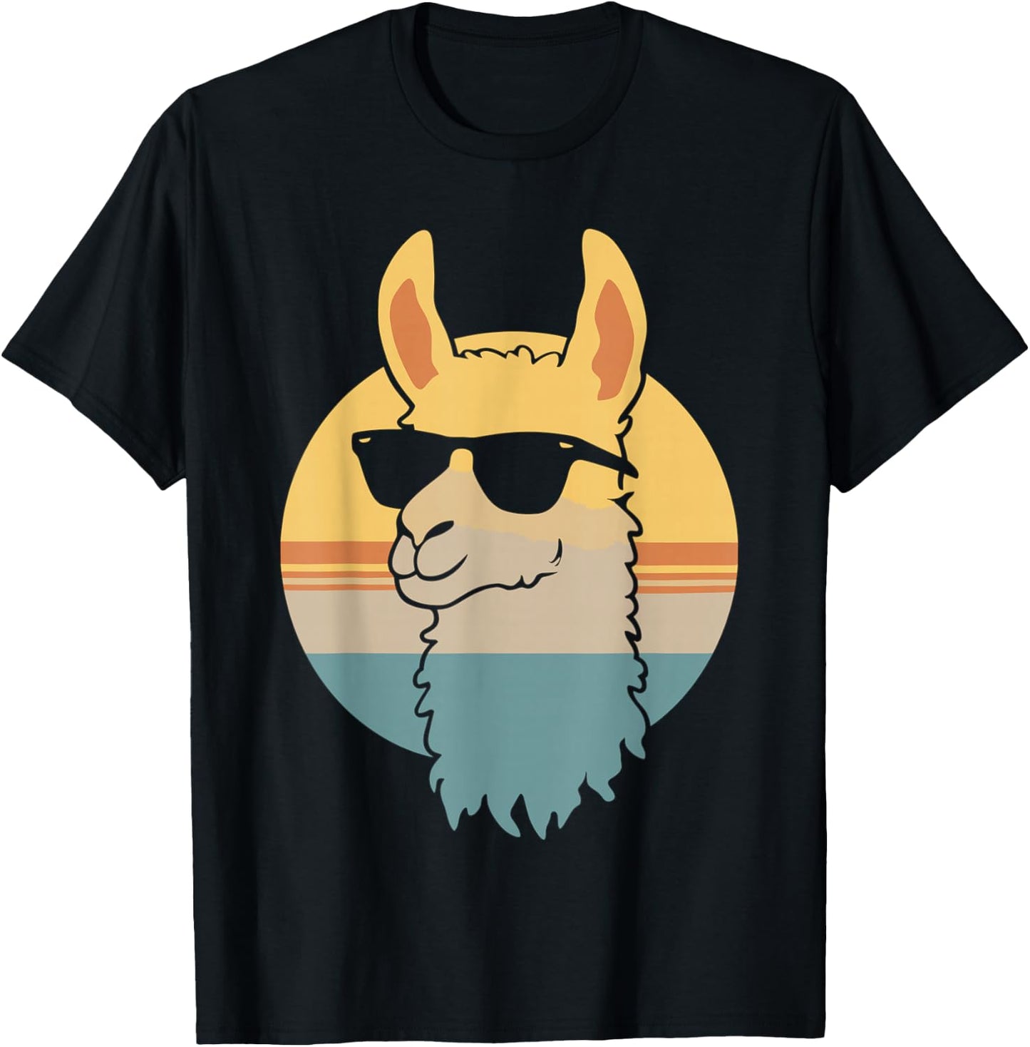 Funny Llama Sunglasses T-Shirt - T-Shirt | Black