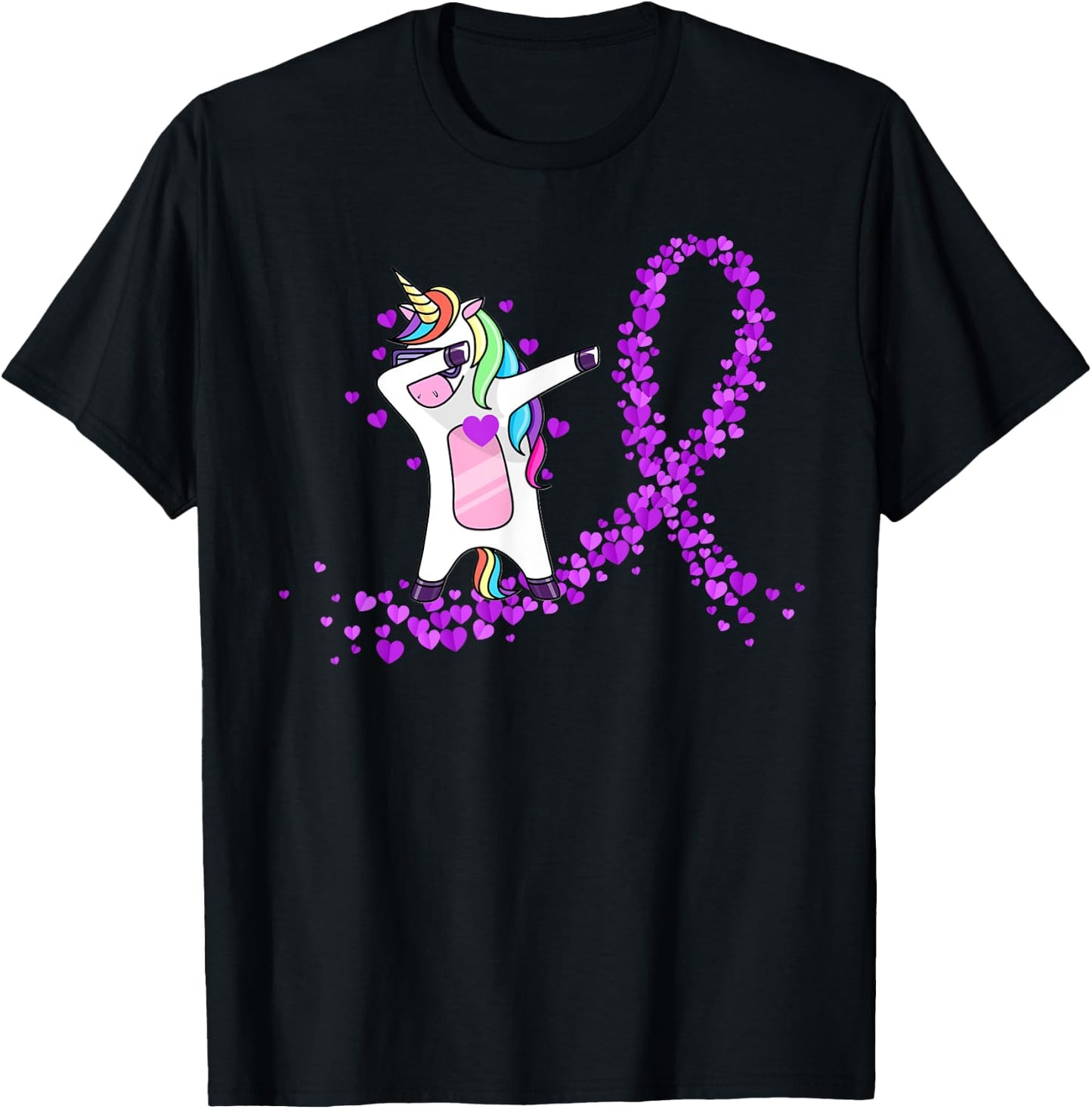 Funny Unicorn Purple Lupus Awareness Lupus Warrior T-Shirt - T-Shirt | Black