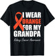 I Wear Orange For My Grandpa Kidney Cancer Awareness T-Shirt - T-Shirt | Black