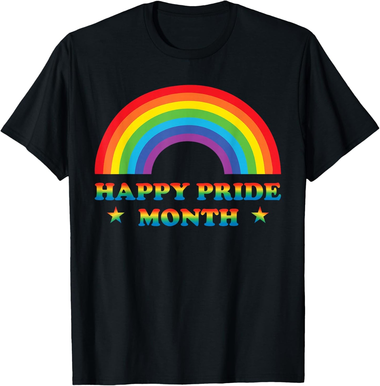 Pride Happy Pride Month T-Shirt - T-Shirt | Black