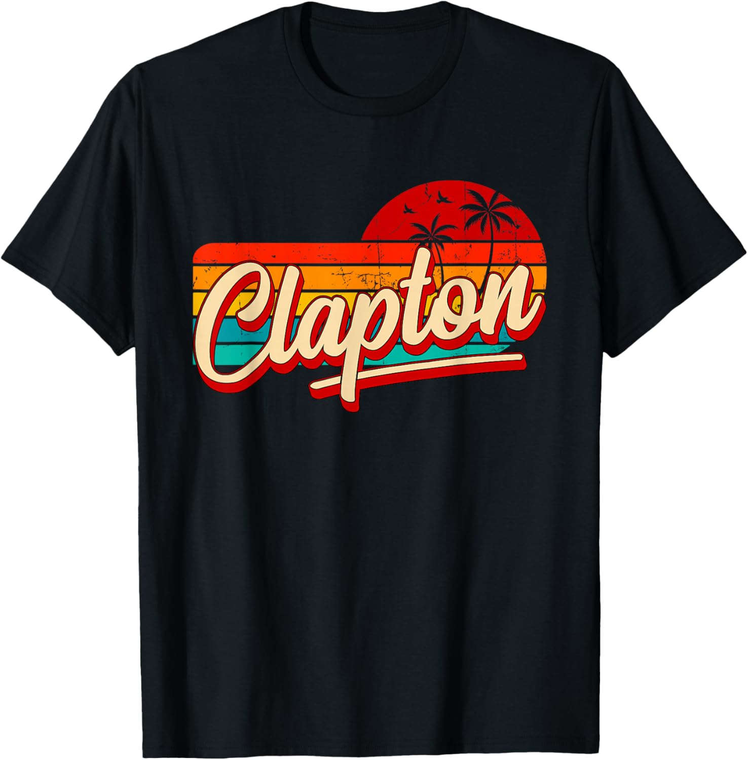 Personal Name Clapton Retro Vintage Name Clapton , Black, S T-Shirt - T-Shirt | Black